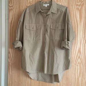 Alex Mill khaki button up shirt